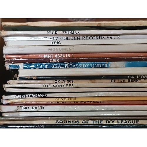 491 - A box of over 100 assorted rock and pop LP's from the 60's and 70's to include Elvis Presley, Roy Or... 