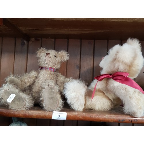 3 - Two teddy bears; a Charlie bear and a Club Collectors bear.