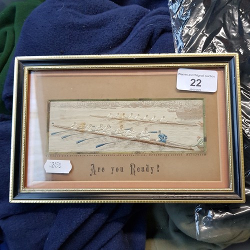 22 - A Stevengraph pure silk woven picture depicting a boat race.