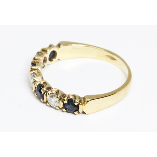 56 - A diamond and sapphire ring, hallmarked 18ct gold, sponsor BH, London 1982, gross weight 2.7g, size ... 