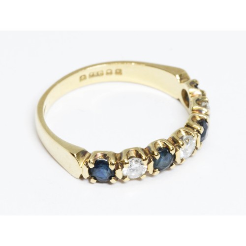 56 - A diamond and sapphire ring, hallmarked 18ct gold, sponsor BH, London 1982, gross weight 2.7g, size ... 