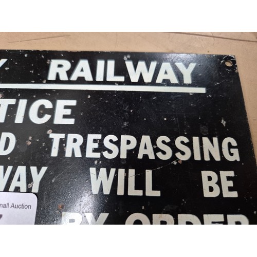 27 - A metal Welsh Rhymney railway sign