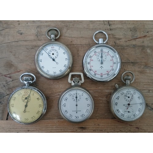 281 - A group of five military stop watches.