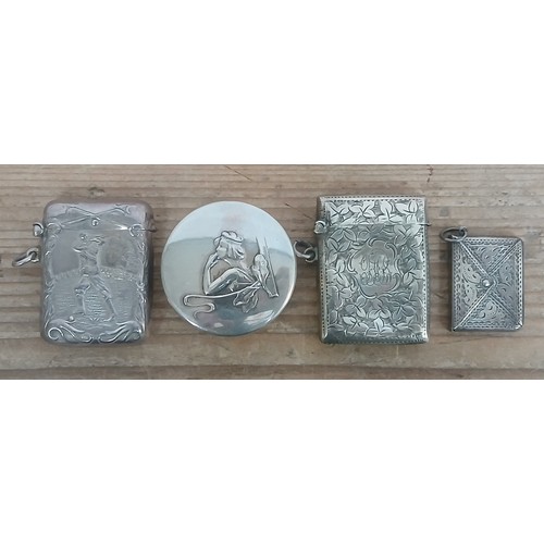 435 - A mixed lot of hallmarked silver and white metal comprising a golfing vestal marked STERLING, an Art... 