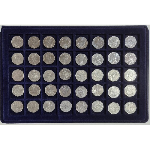 A group of forty collectable 50ps comprising of 8 x Flopsy, 8 x 2018 ...