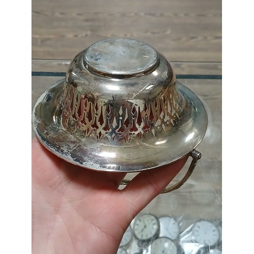 505 - A hallmarked silver basket with swing handle, Walker & Hall, height 12.5cm, weight 5oz 2dwt.