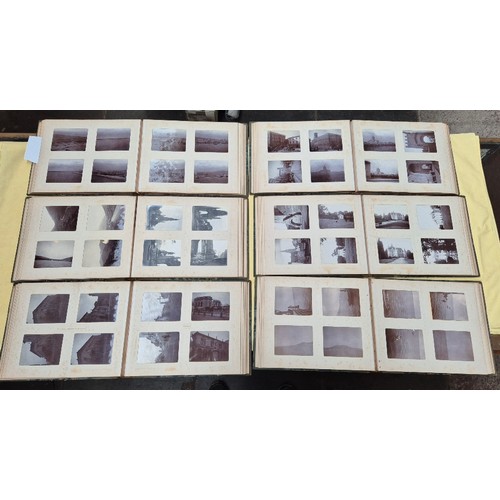 65 - Six leather and marble bound photograph albums containing Grand Tour photographs.