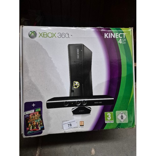 78 - An X-Box 360 Kinect 4gb, boxed