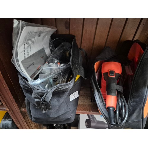 62 - A Tacklife electric planer, together with a Black & Decker sander - both unused, corded, and in carr... 