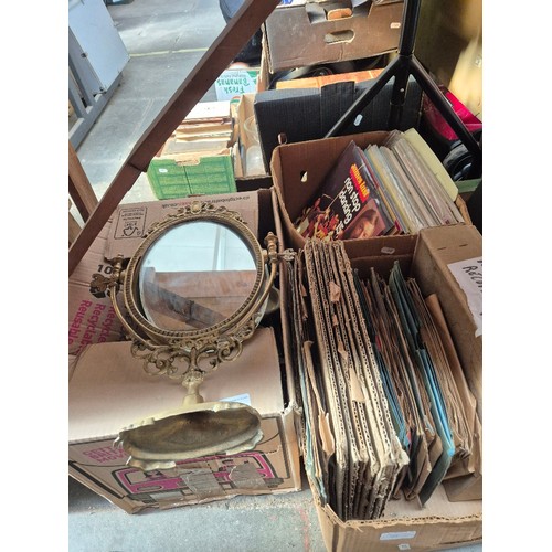 98 - 3 boxes of LPs, CDs, 78s house telephone, etc