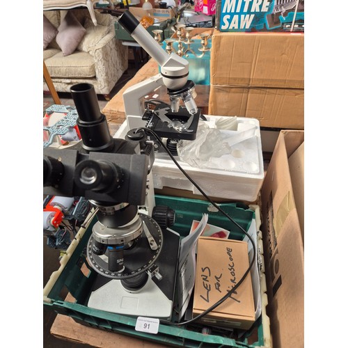 91 - An Apex Practicioner microscope and a Radical polarising and ore microscope