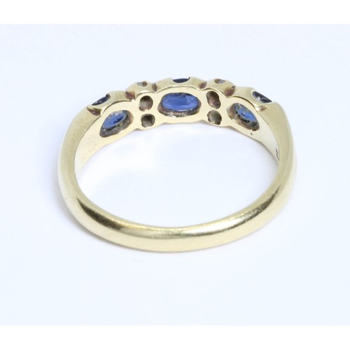 54 - CROPP & FARR, an 18ct gold diamond and sapphire ring, hallmarked; sponsor 'C&F', London 1995, gross ... 