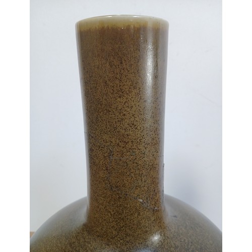 612 - A Chinese porcelain tea dust glaze bottle vase, Qianlong seal mark and of the period, height 43.5cm,... 