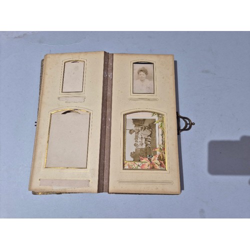 450 - A box of assorted photograph and postcard albums.