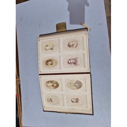 450 - A box of assorted photograph and postcard albums.