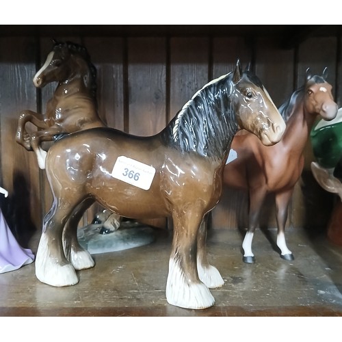 3 Beswick horses - Welsh Rearing Cob (1014), Swish Tail Horse (1182 ...
