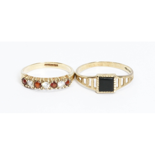 68 - Two 9ct gold rings, gross weight 2.7g, size I and M.