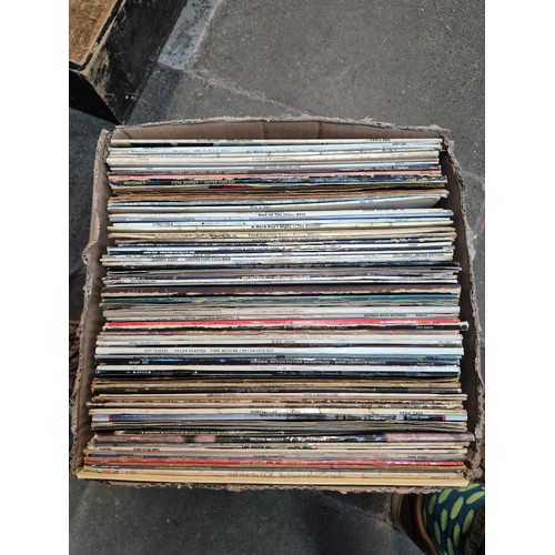 Two boxes of records.