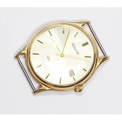 178 - A 9ct gold Accurist watch, diameter 33mm, gross weight 19g.