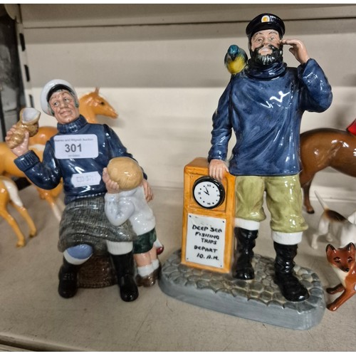 301 - Royal Doulton - 2 figurines from the series Sea Characters - Song of the Sea HN2729 and All Aboard H... 