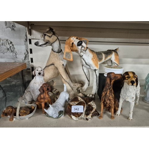 342 - A collection of dog ornaments, various manufacturers.