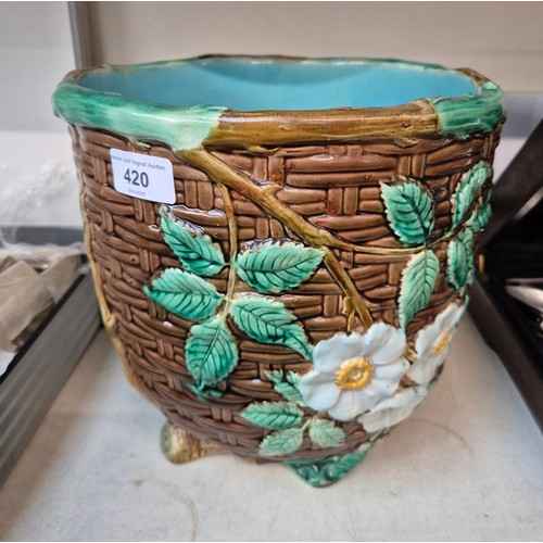 420 - A large Sarreguemines Planter