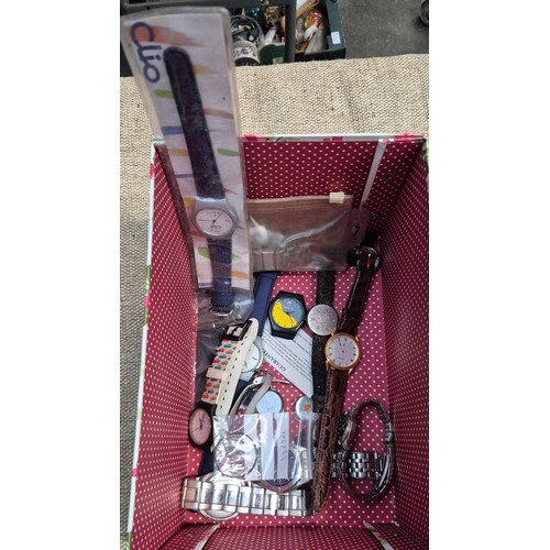 469 - A Box of watches, Ladies & Gents Seiko MX5's, Tw Bijoux Terner watches, Three novelty Renault watche... 