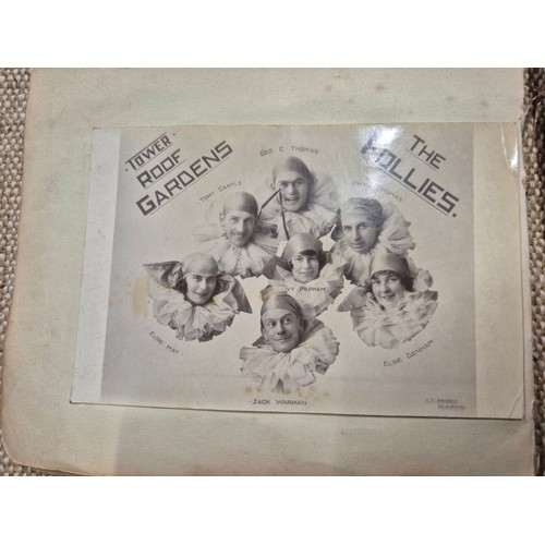 445 - A vintage autograph book with various signed photos etc.