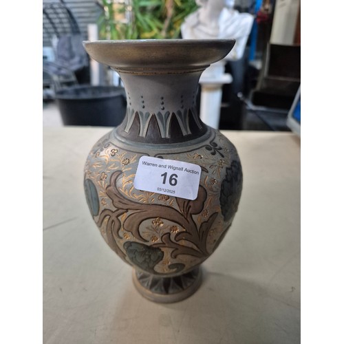 16 - 3 Doulton Lambeth ware vases