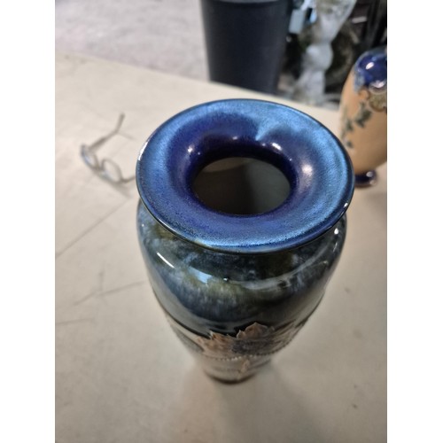 16 - 3 Doulton Lambeth ware vases