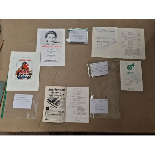 49 - A box of assorted vintage photographs to include Ballet, classical music & various ephemera, some si... 