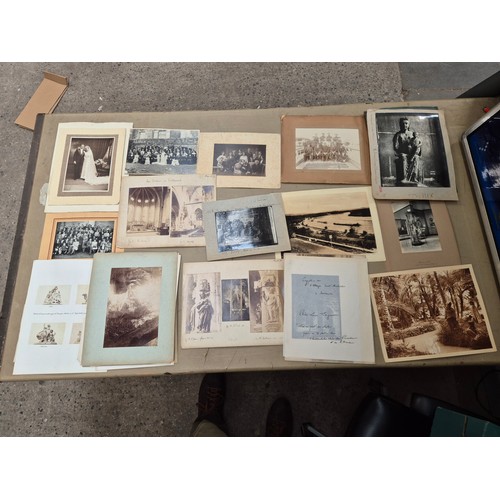 49 - A box of assorted vintage photographs to include Ballet, classical music & various ephemera, some si... 
