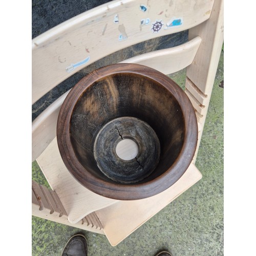20 - A Chinese hardwood brush pot, possibly huanghuali