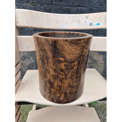 20 - A Chinese hardwood brush pot, possibly huanghuali