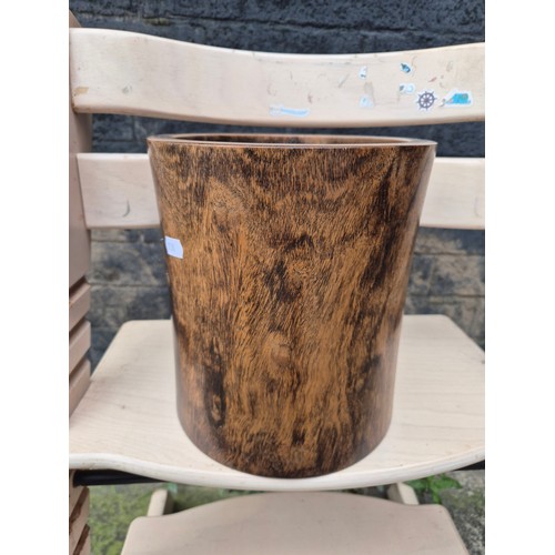 20 - A Chinese hardwood brush pot, possibly huanghuali