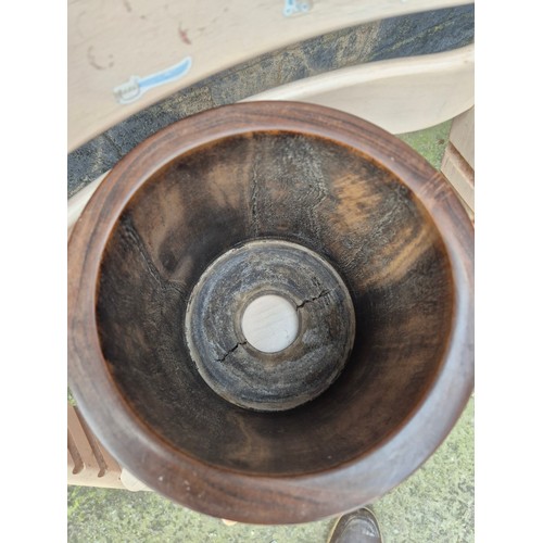 20 - A Chinese hardwood brush pot, possibly huanghuali