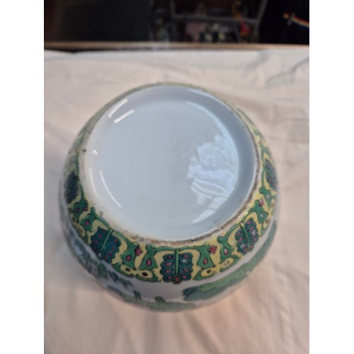 7 - 2 Chinese ginger jars, one with lid