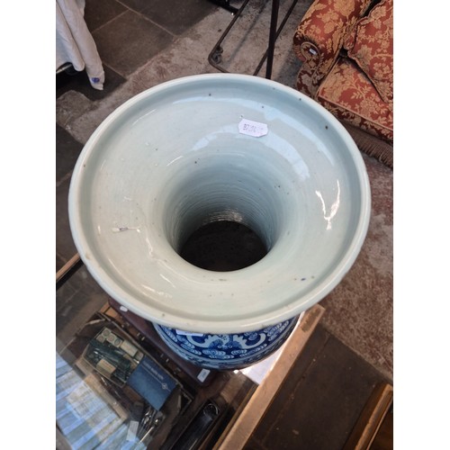 54 - A Chinese blue and white porcelain vase, 19th century, height 61cm.