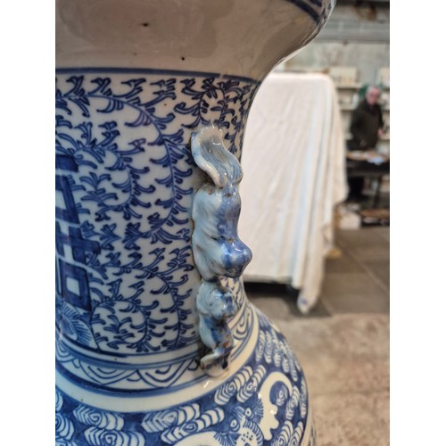 54 - A Chinese blue and white porcelain vase, 19th century, height 61cm.