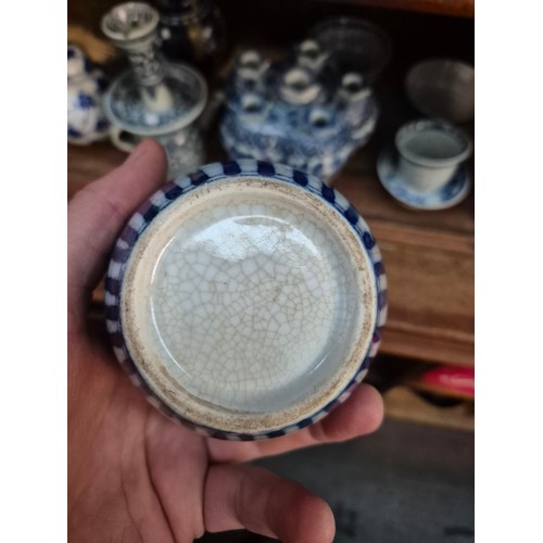 31 - A collection of blue and white oriental ceramics