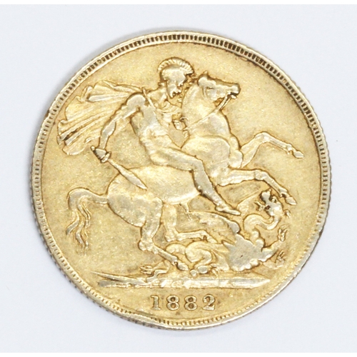 155 - Victoria 1882 Sydney Mint sovereign, 10% buyer's premium (inclusive of VAT), normal online bidding f... 