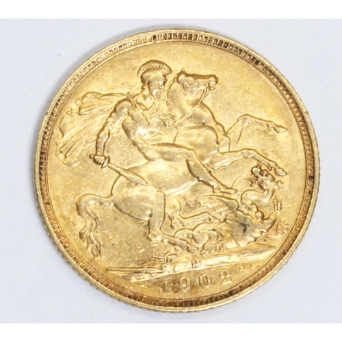 164 - Edward VII 1902 Melbourne Mint sovereign, 10% buyer's premium (inclusive of VAT), normal online bidd... 