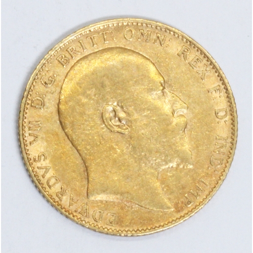 165 - Edward VII 1909 sovereign, 10% buyer's premium (inclusive of VAT), normal online bidding fees apply.