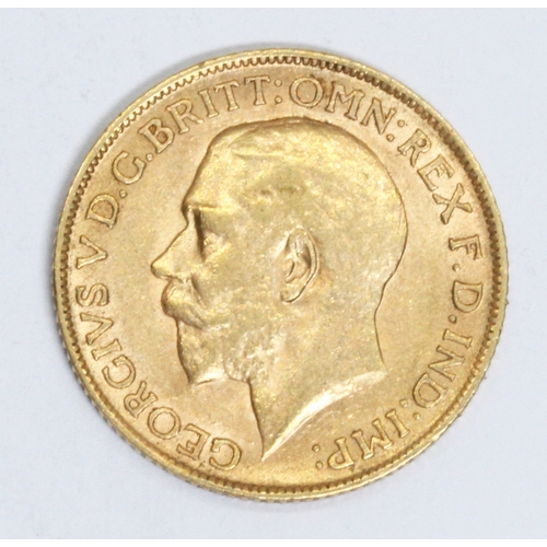 166 - George V 1911 sovereign, 10% buyer's premium (inclusive of VAT), normal online bidding fees apply.