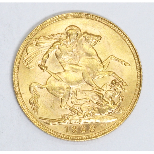 172 - George v 1922 Perthshire Mint soverign, 10% buyer's premium (inclusive of VAT), normal online biddin... 