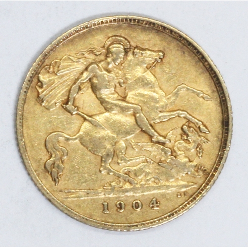 176 - Edward VII 1904 half sovereign, 10% buyer's premium (inclusive of VAT), normal online bidding fees a... 