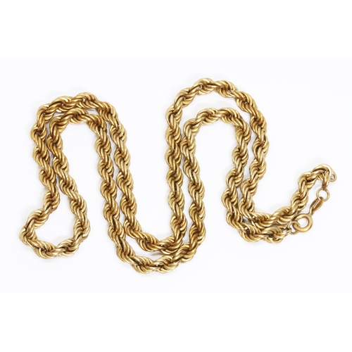 126 - A 9ct gold rope twist chain, import marks, length 50cm, weight 10.7g, 10% buyer's premium (inclusive... 