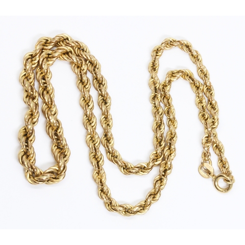 127 - A 9ct gold rope twist chain, length 38cm, weight 6.9g, 10% buyer's premium (inclusive of VAT), norma... 