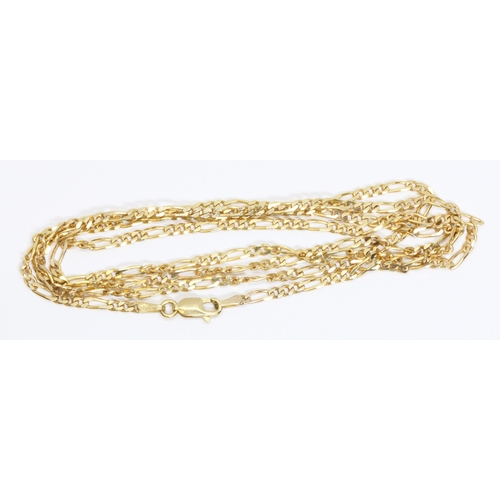 130 - A 9ct gold figaro chain, import marks, length 74cm, weight 8.4g, 10% buyer's premium (inclusive of V... 
