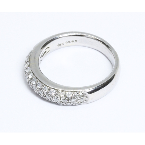 143 - A hallmarked 18ct white gold diamond ring, gross weight 7.8g, size P, 10% buyer's premium (inclusive... 